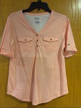 Croft & Barrow, short sleeve blouse
Coral, small